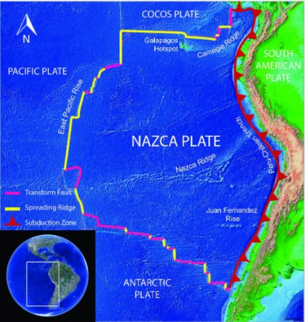 Nazca and South American plate boundary diagram
