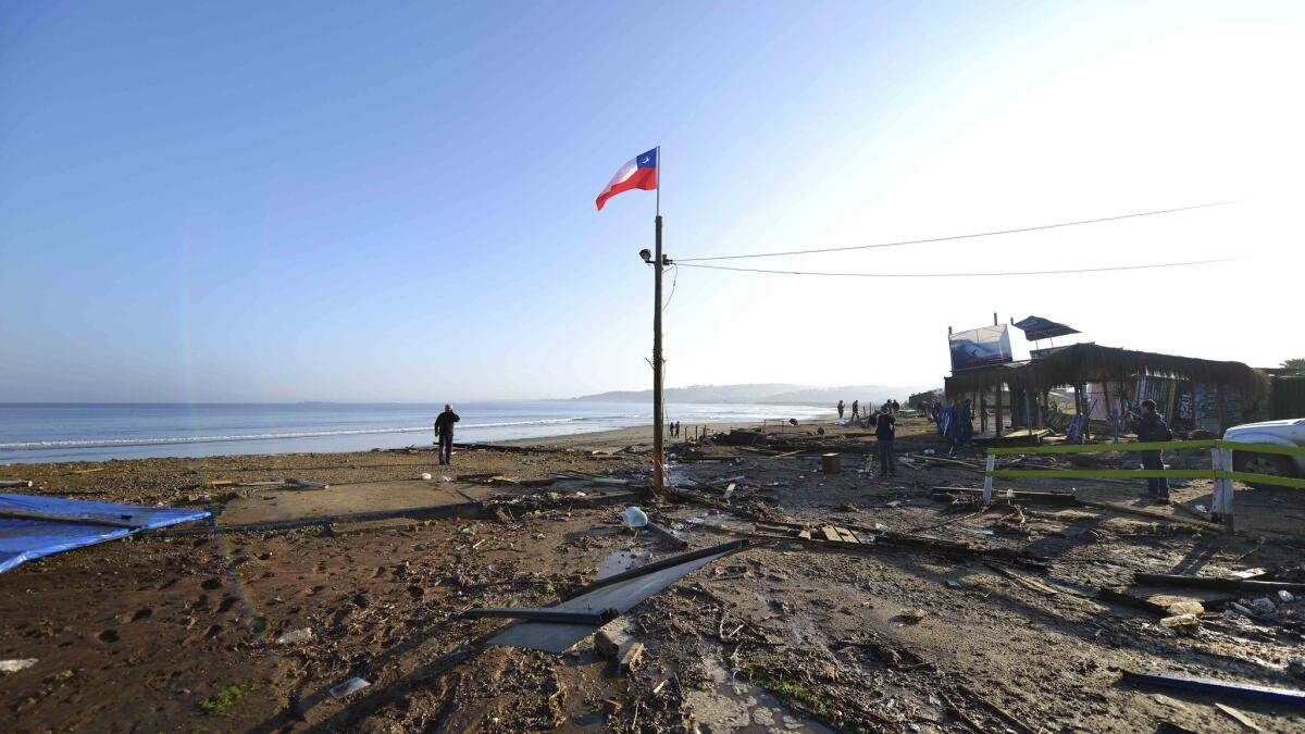 Tsunami damage in Chile